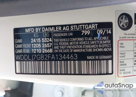 2015 Mercedes-Benz Cls 63 Amg S 4Matic из США, поврежденный, VIN WDDLJ7GB2FA134463